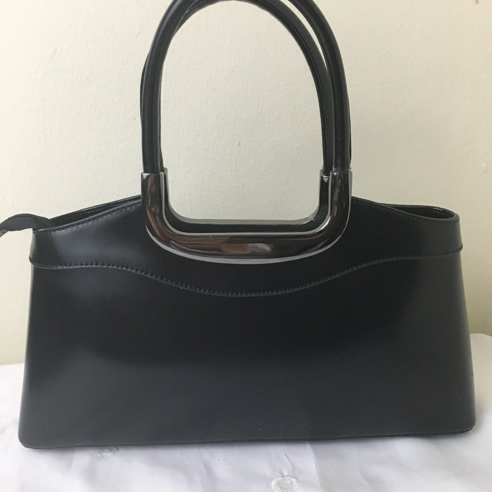 Vera Pelle Daniela Moda black leather  handbag